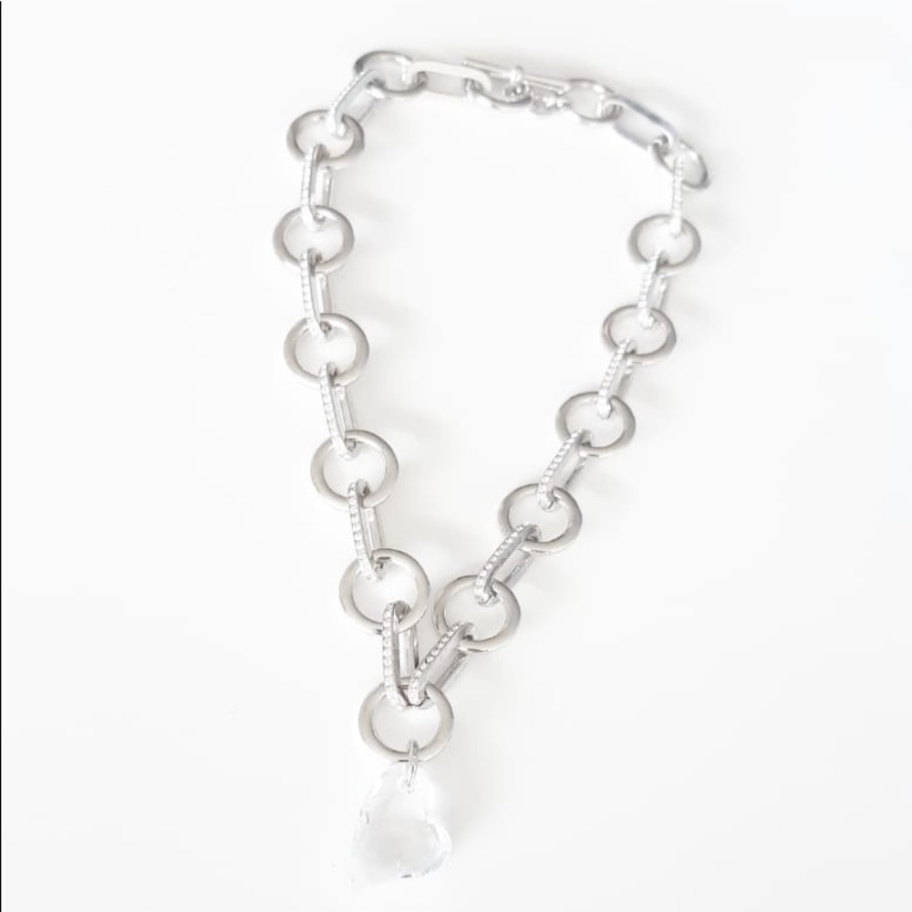 Swarovski Heart Crystal Silver Chain Necklace